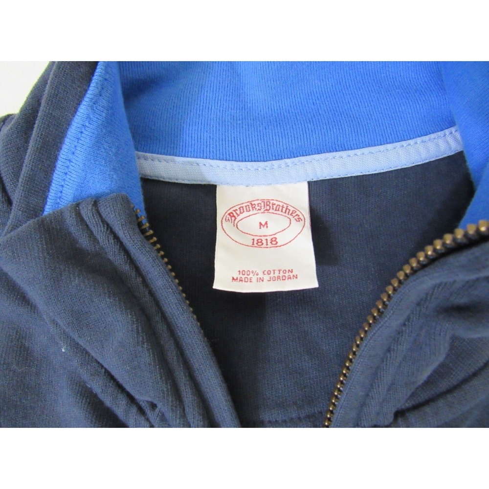 Brooks Brothers 1818 1/4 Zip Blue Cotton Sweater Sz M - Picture 9 of 14